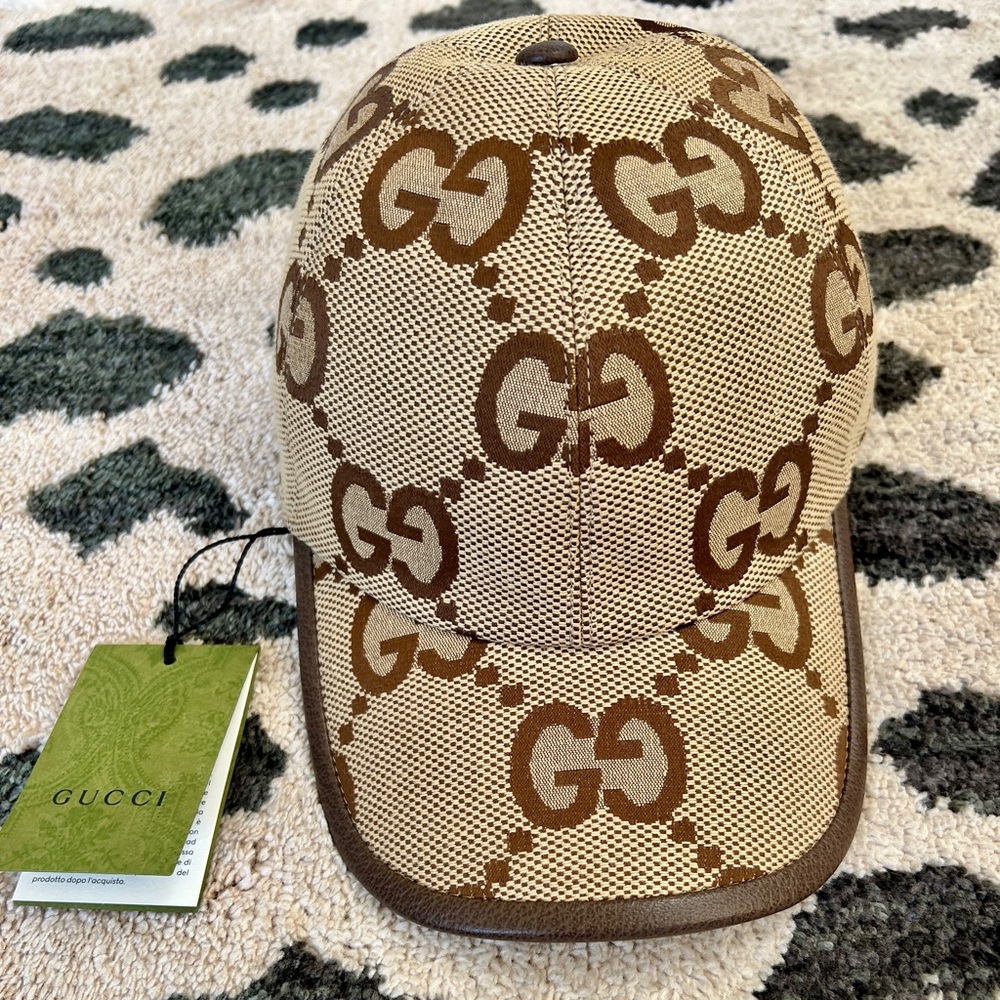 Gucci Tan and Brown GG Patterned Cap